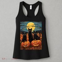Black Cat Starry Night Van Gogh Funny Halloween Women's Tank Top thumb 3