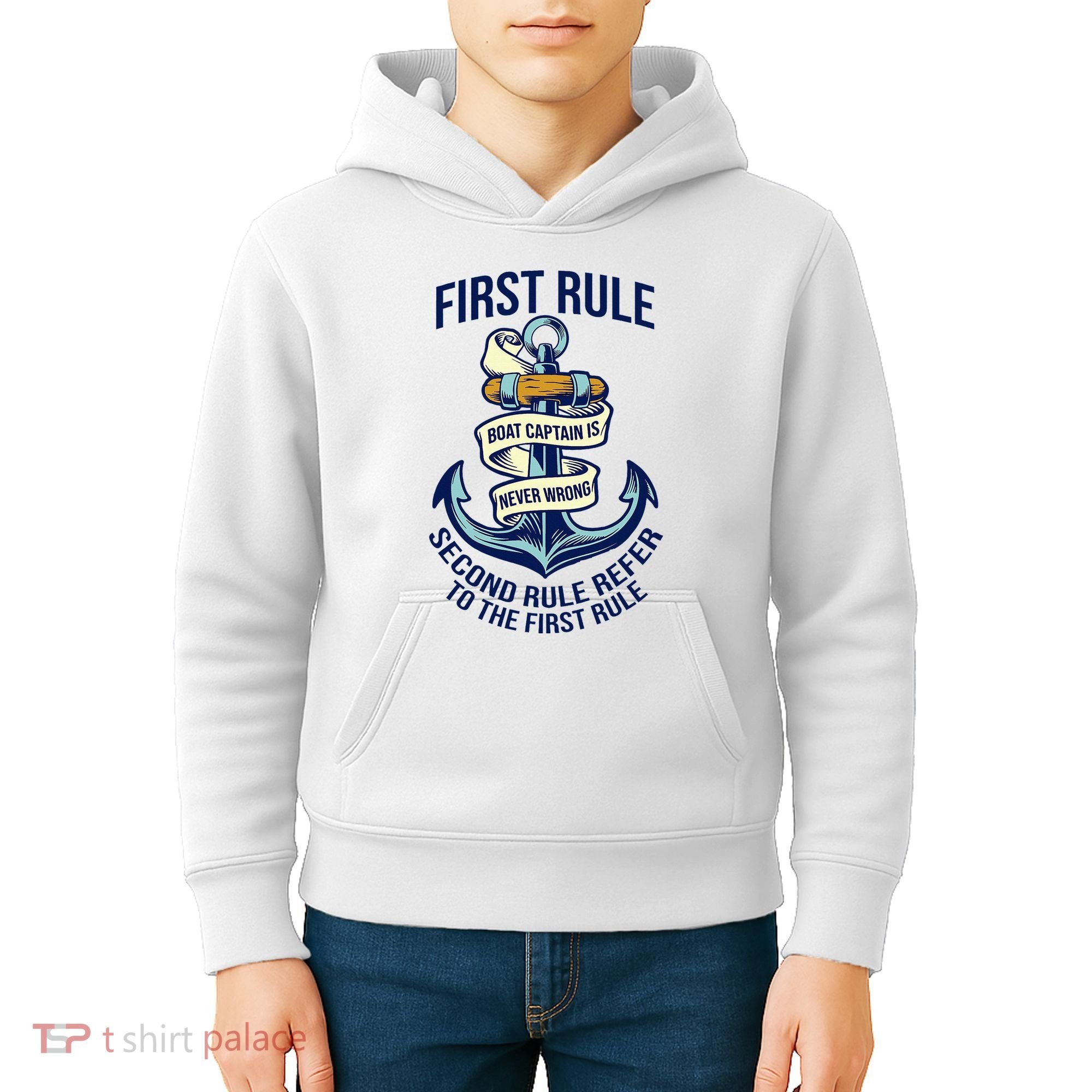 Boat Captain Sailor Seaman Seafarer Maritime Anchor Kids Hoodie