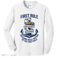 Boat Captain Sailor Seaman Seafarer Maritime Anchor Kids Long Sleeve Shirt thumb 0