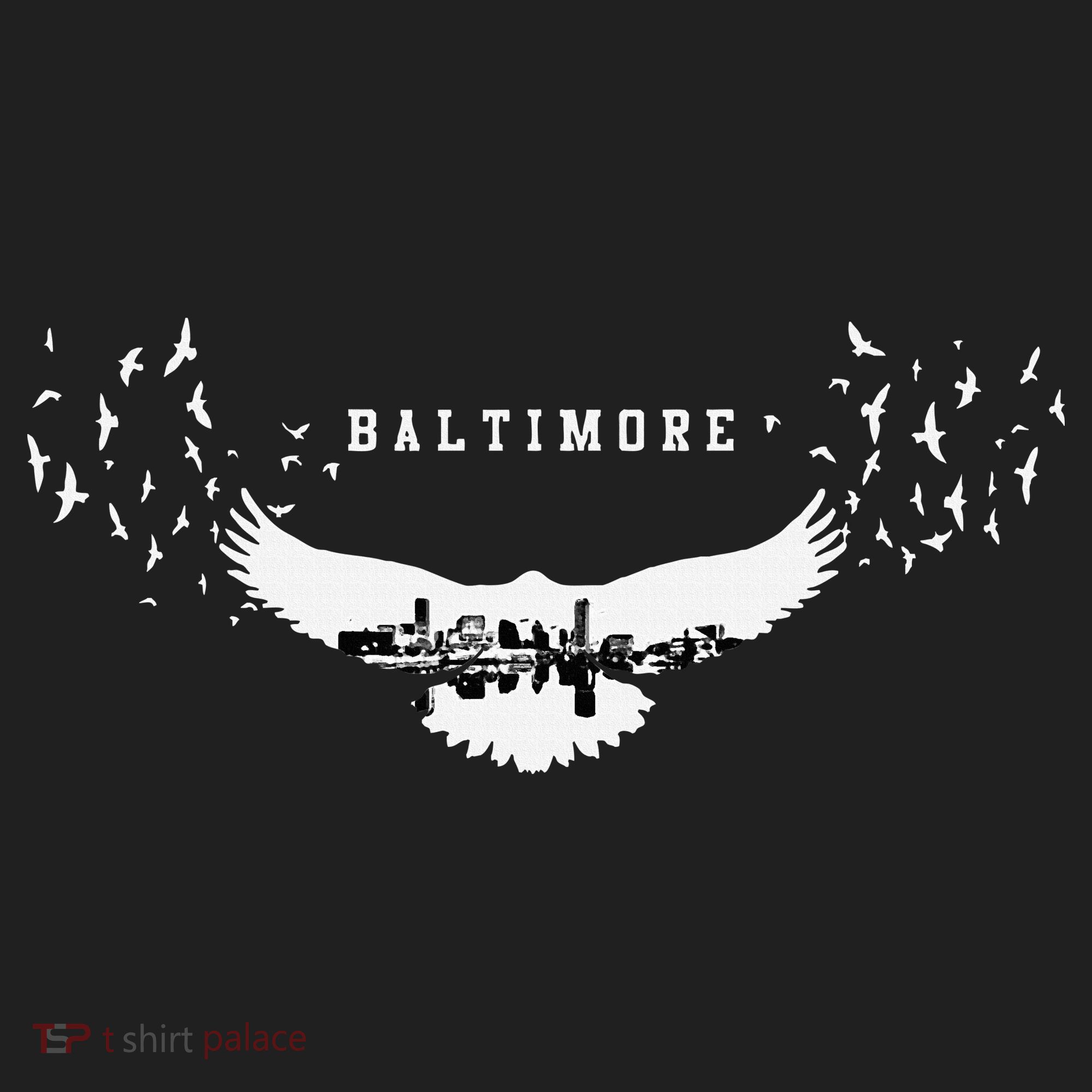 Baltimore City Skyline Inside Raven Silhouette Tumbler