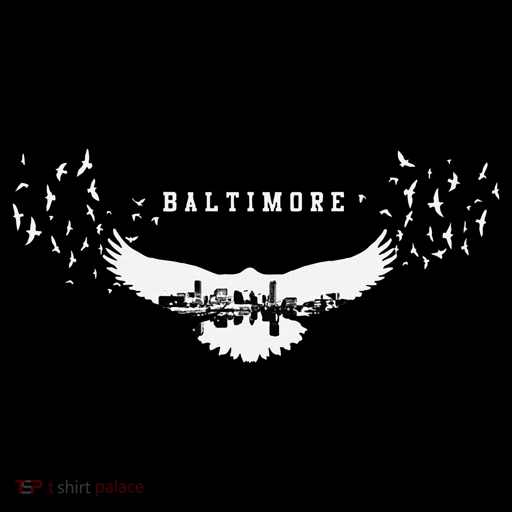 Baltimore City Skyline Inside Raven Silhouette Women's Tank Top