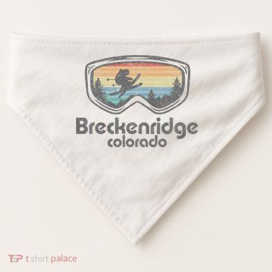 Breckenridge Colorado Ski Mountain Skiing USA-Made Doggie Bandana