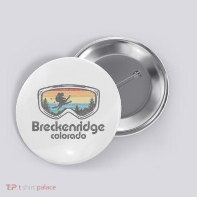 Breckenridge Colorado Ski Mountain Skiing Button
