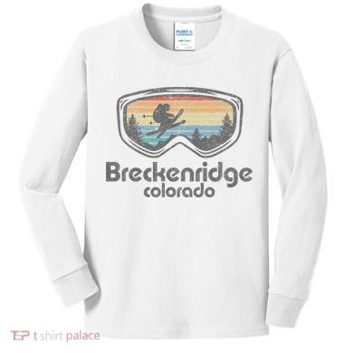 Breckenridge Colorado Ski Mountain Skiing Kids Long Sleeve Shirt