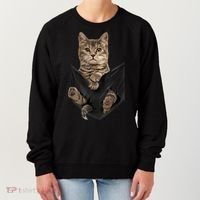 Brown Cat Sits In Pocket TShirt Cats Tee Shirt Gifts Women's Sweatshirt thumb 0