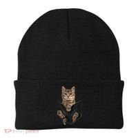 Brown Cat Sits In Pocket TShirt Cats Tee Shirt Gifts Beanie thumb 0