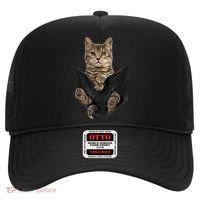 Brown Cat Sits In Pocket TShirt Cats Tee Shirt Gifts Hat thumb 0
