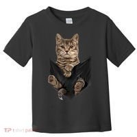 Brown Cat Sits In Pocket TShirt Cats Tee Shirt Gifts Toddler T-Shirt thumb 0
