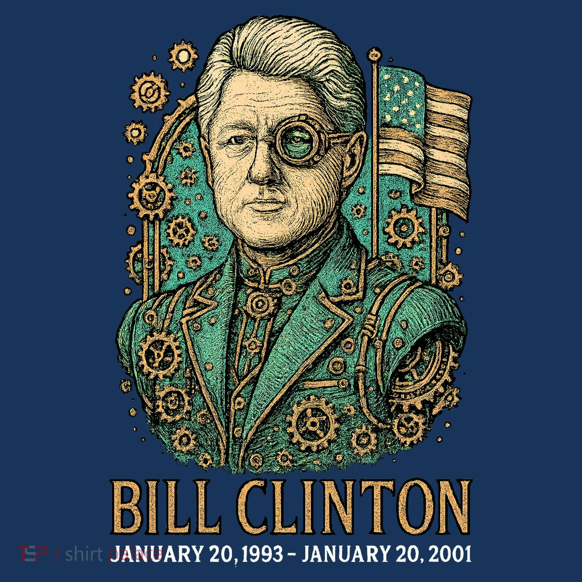 Bill Clinton Steam Punk Retro President Doggie Tank
