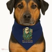 Bill Clinton Steam Punk Retro President USA-Made Doggie Bandana thumb 1