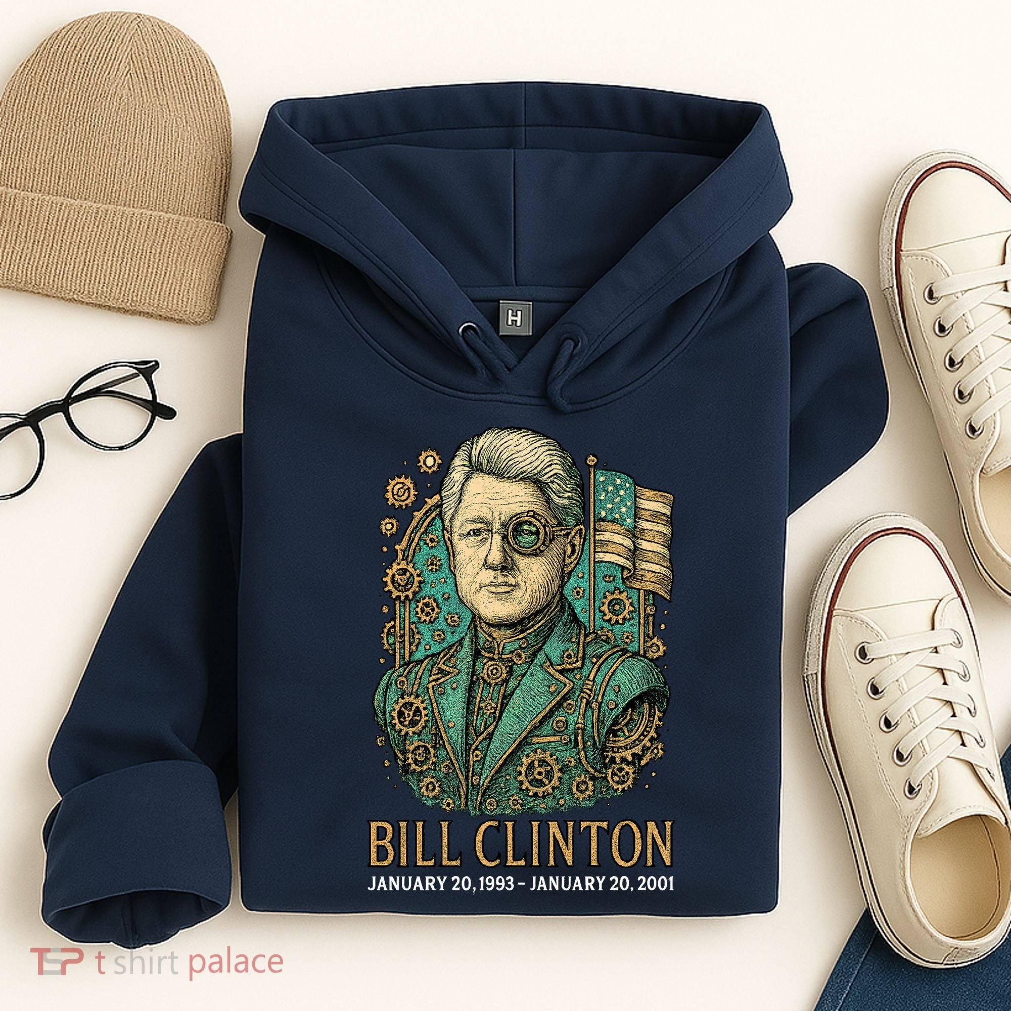 Bill Clinton Steam Punk Retro President Hoodie