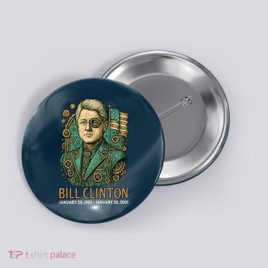 Bill Clinton Steam Punk Retro President Button