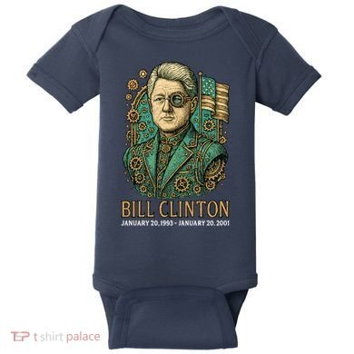Bill Clinton Steam Punk Retro President Baby Bodysuit
