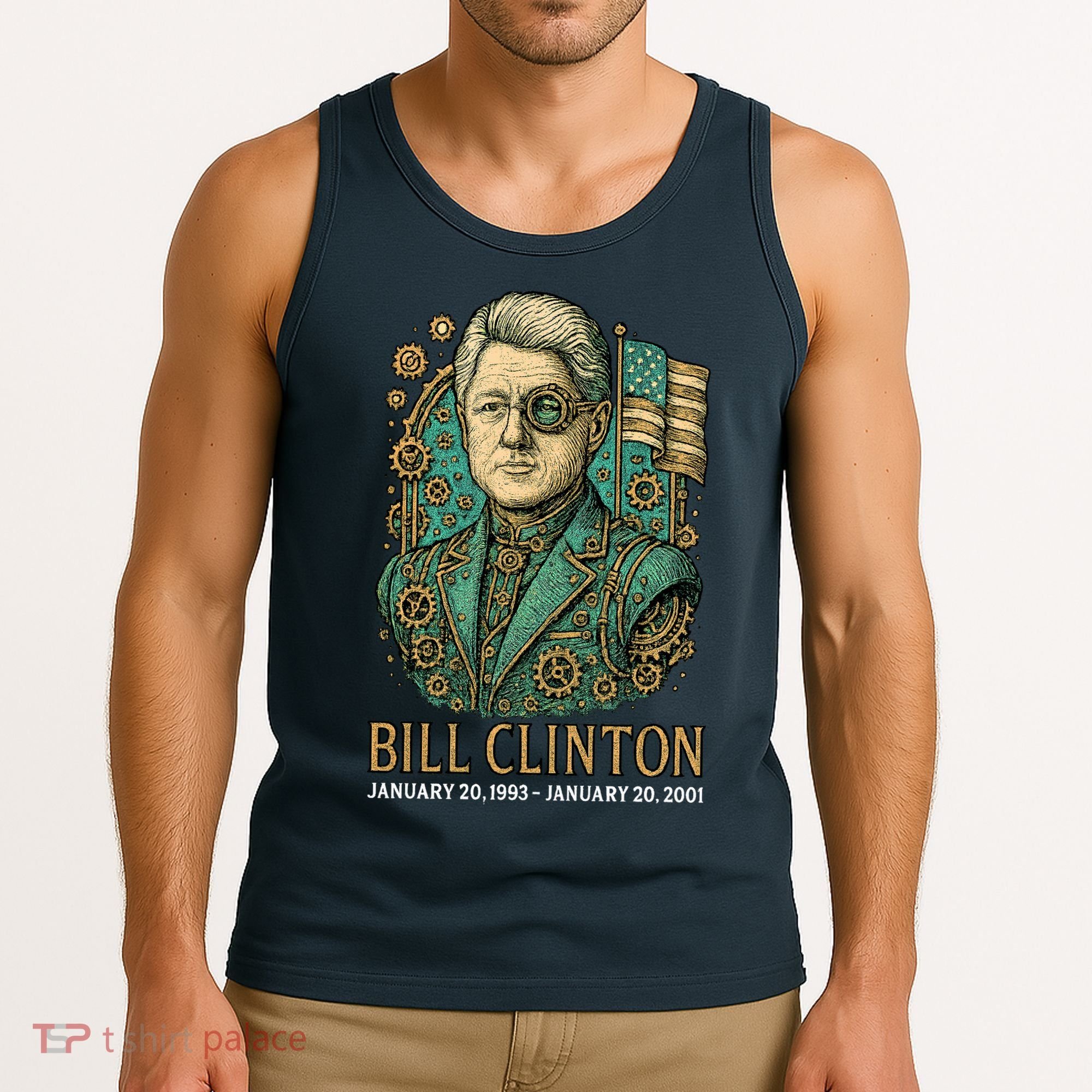 Bill Clinton Steam Punk Retro President Tank Top