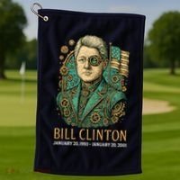 Bill Clinton Steam Punk Retro President Golf Towel thumb 1
