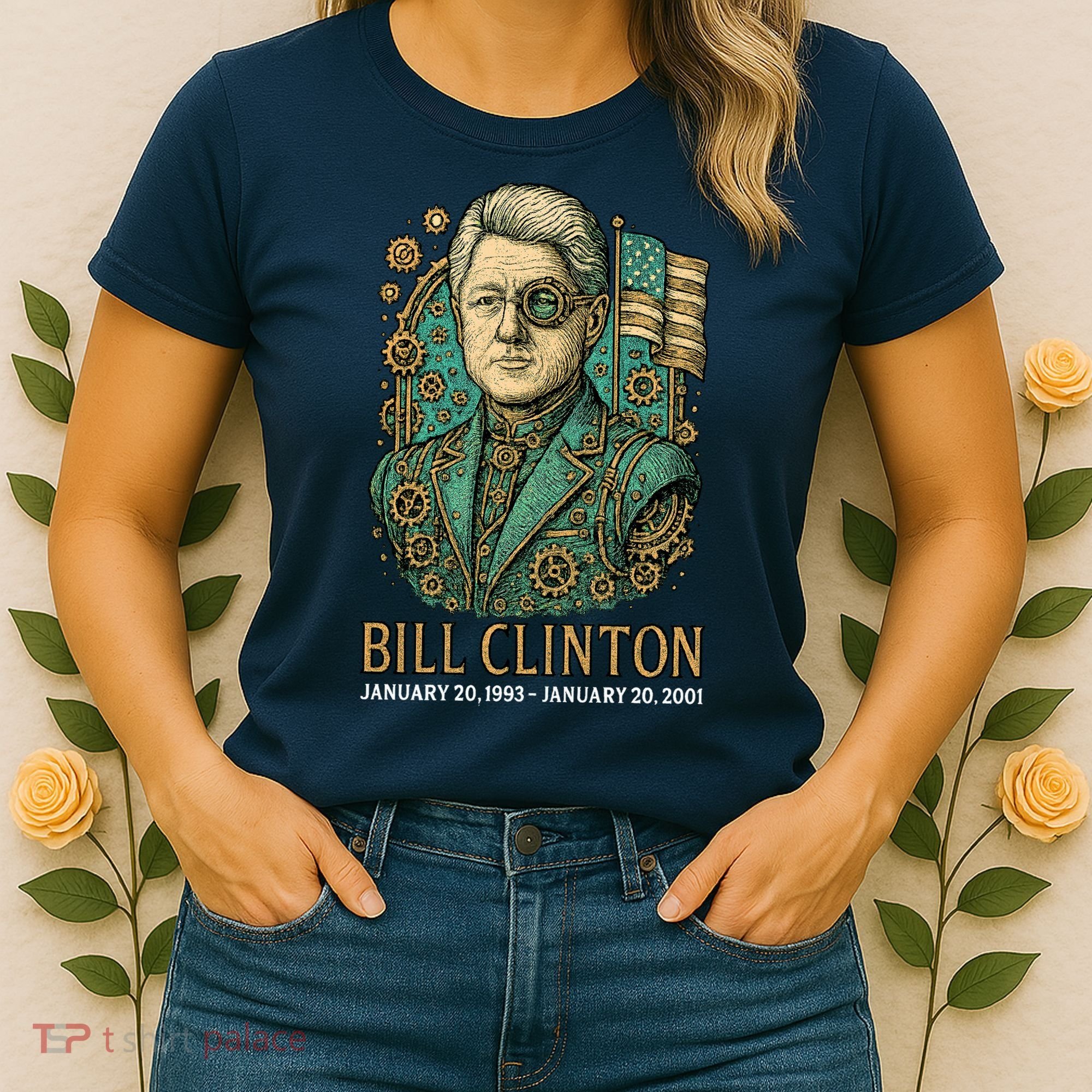 Bill Clinton Steam Punk Retro President Women's T-Shirt