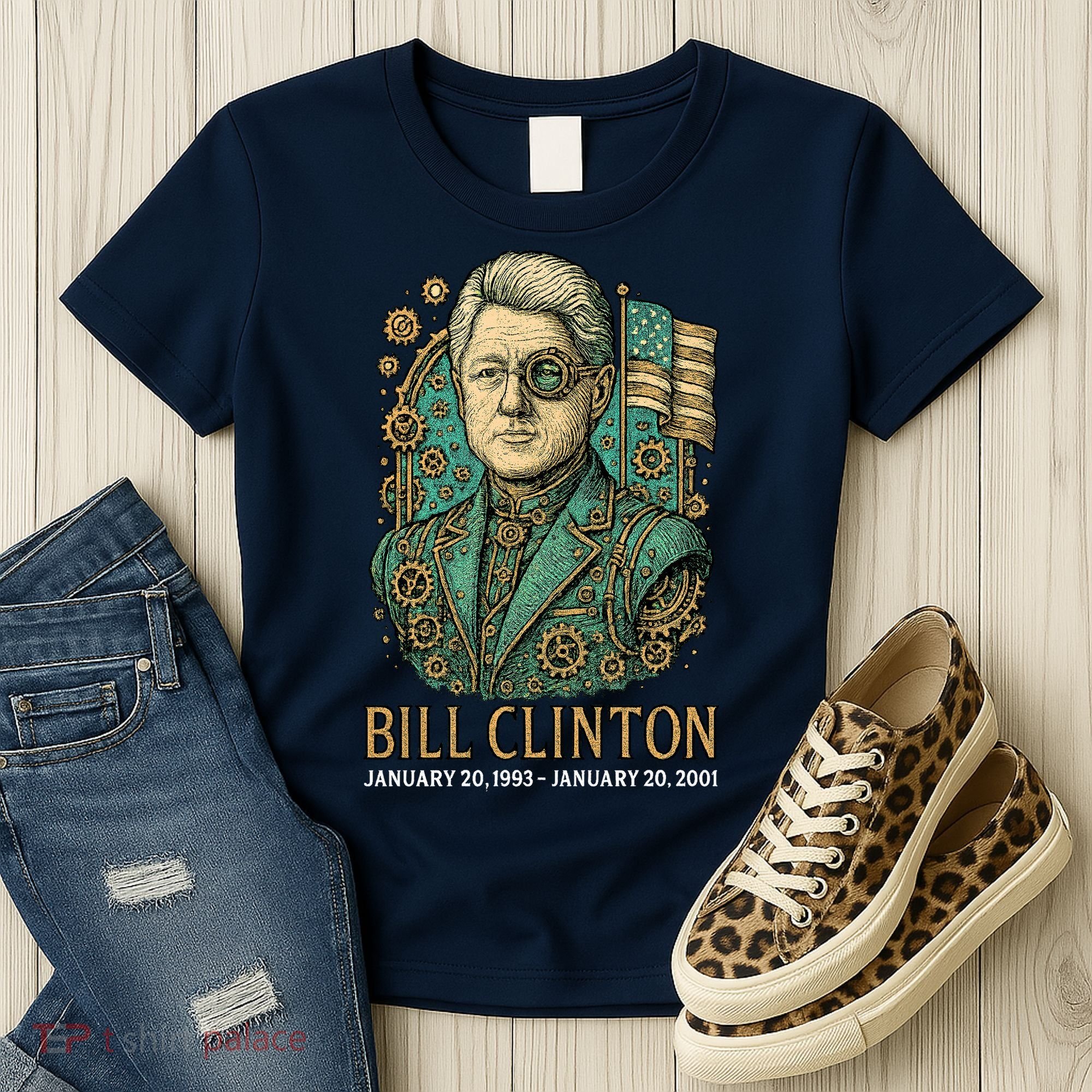 Bill Clinton Steam Punk Retro President Women's T-Shirt