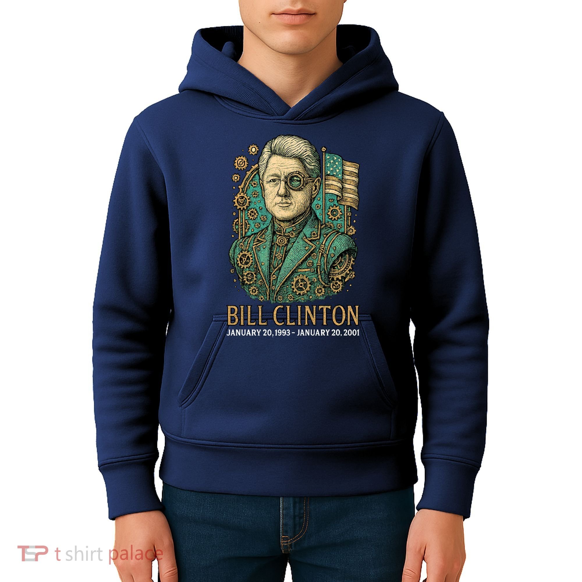 Bill Clinton Steam Punk Retro President Kids Hoodie