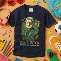 Bill Clinton Steam Punk Retro President Kids T-Shirt thumb 3