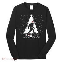 Believe Christmas Santa Bigfoot Hat Xmas Pj Costume Long Sleeve Shirt thumb 0