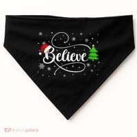 Believe Christmas Santa Holiday USA-Made Doggie Bandana thumb 0