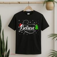Believe Christmas Santa Holiday T-Shirt thumb 2
