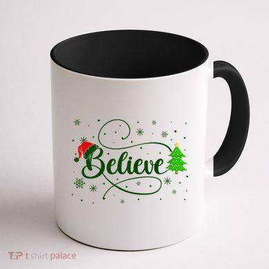 Believe Christmas Santa Holiday Coffee Mug back