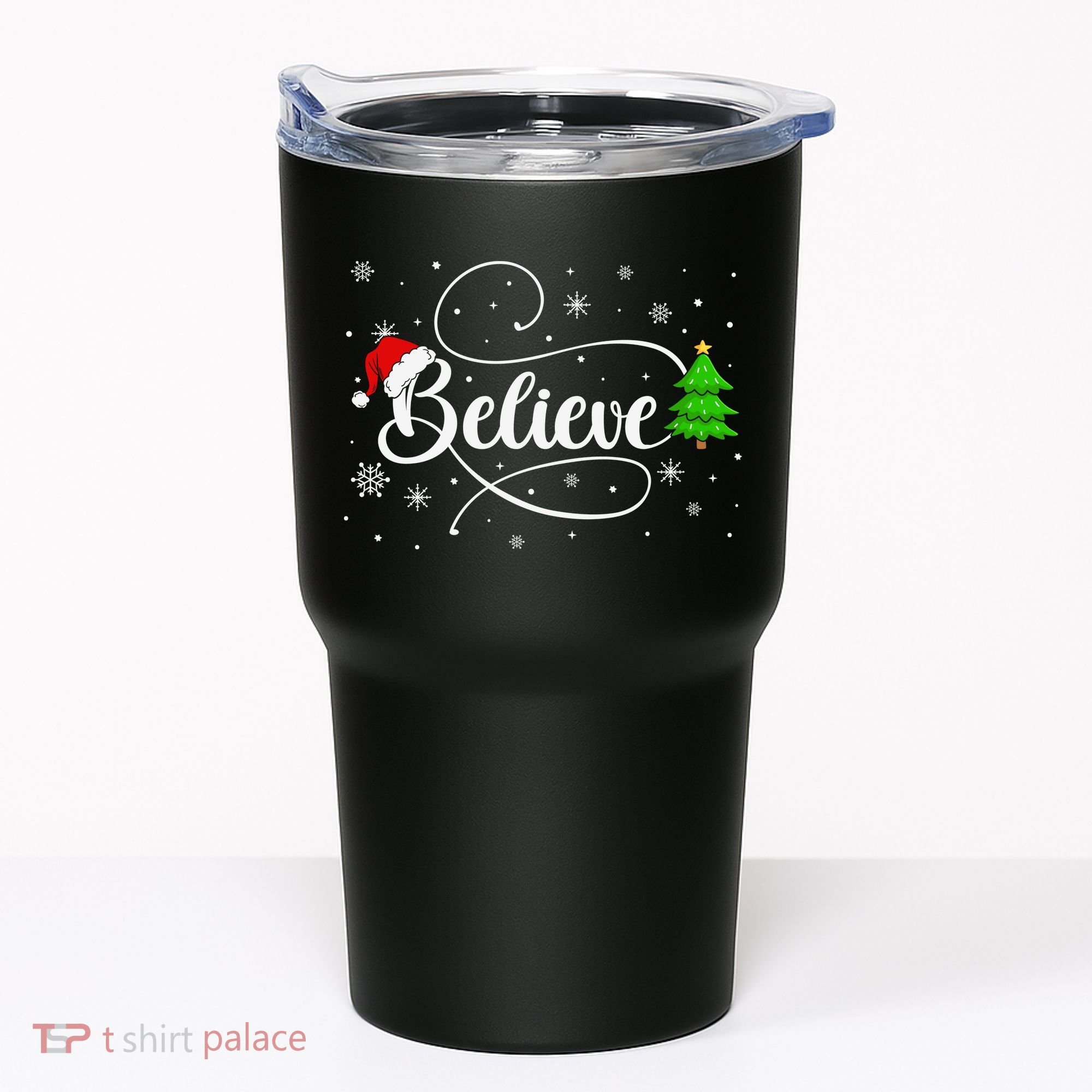 Believe Christmas Santa Holiday Tumbler