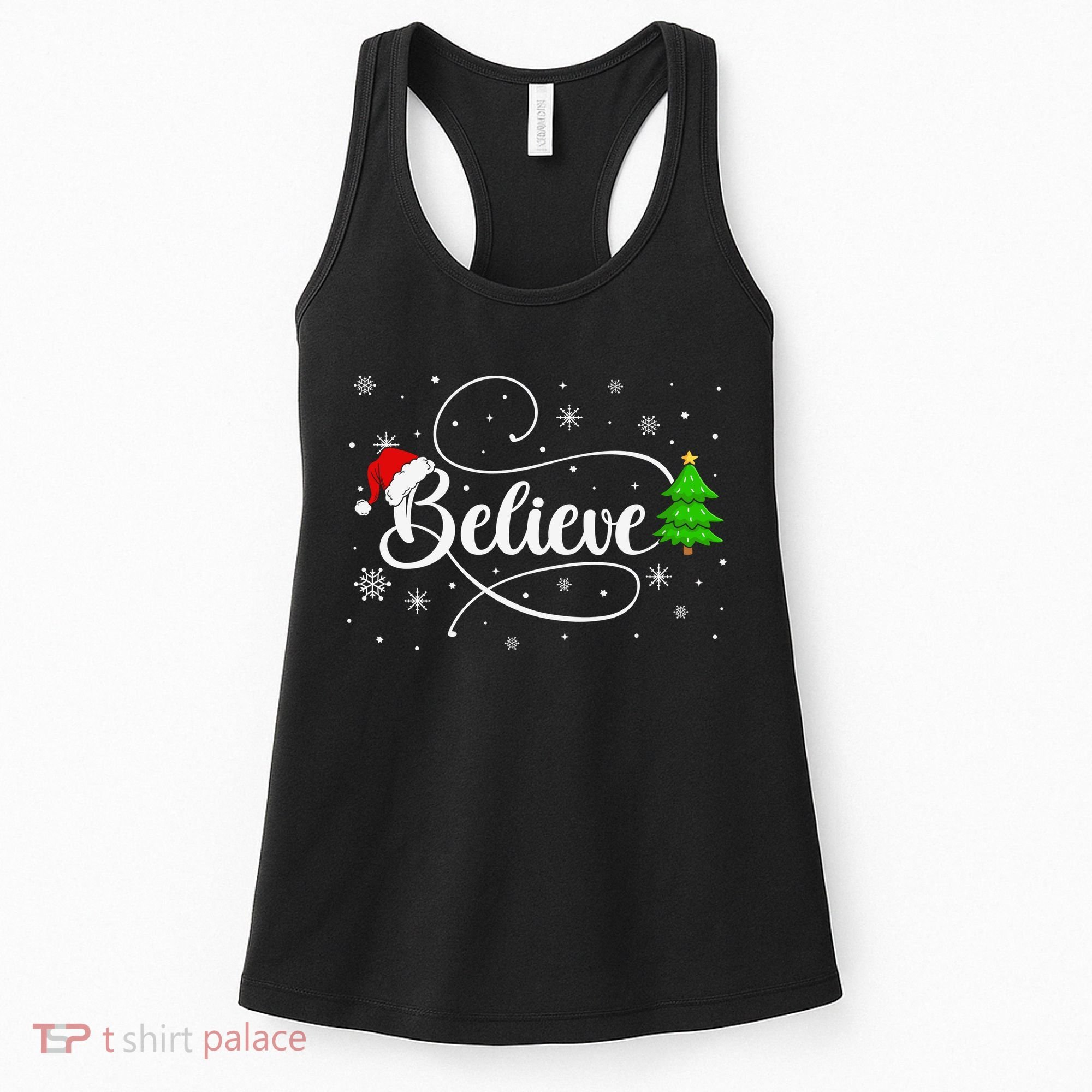 Believe Christmas Santa Holiday Women's Tank Top