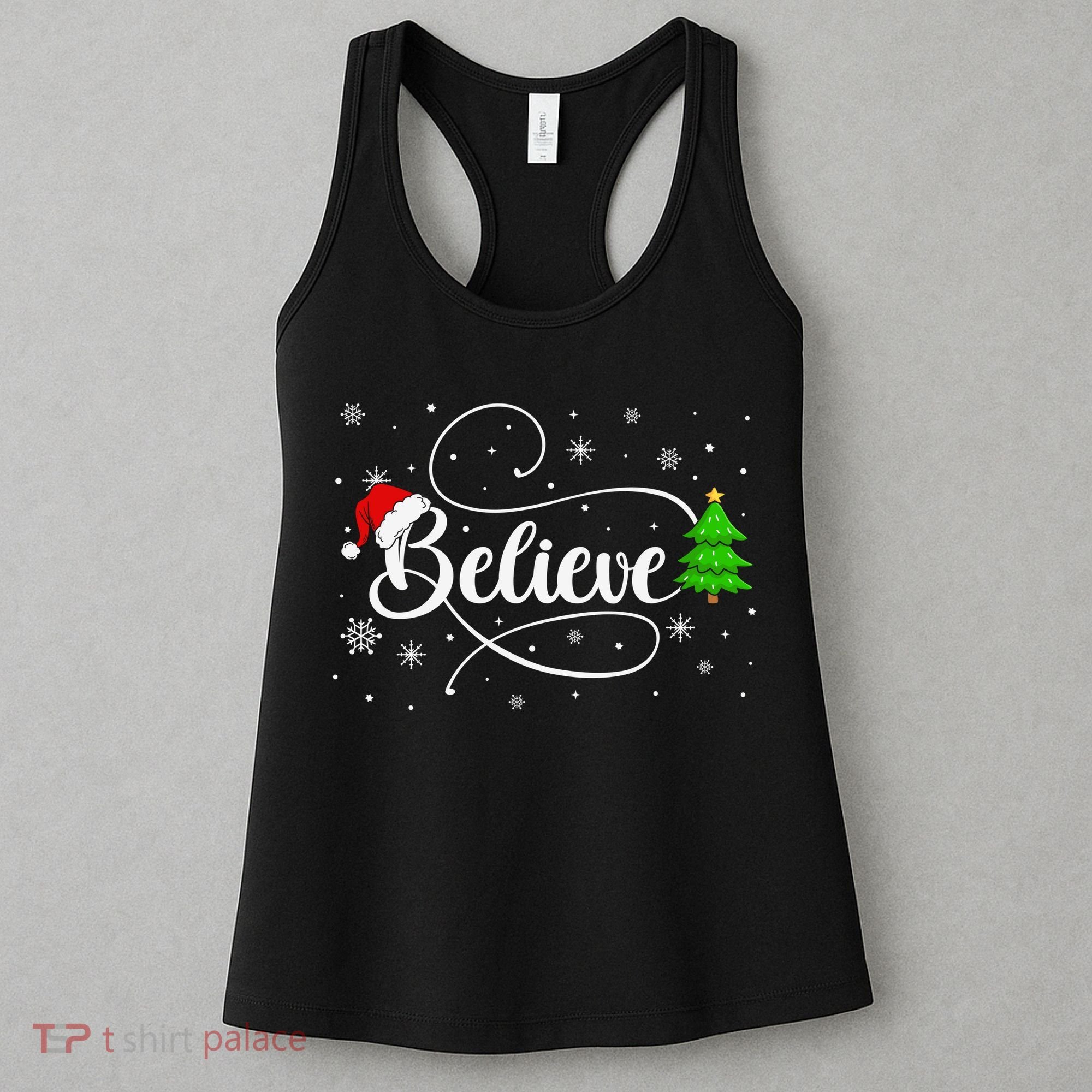 Believe Christmas Santa Holiday Women's Tank Top