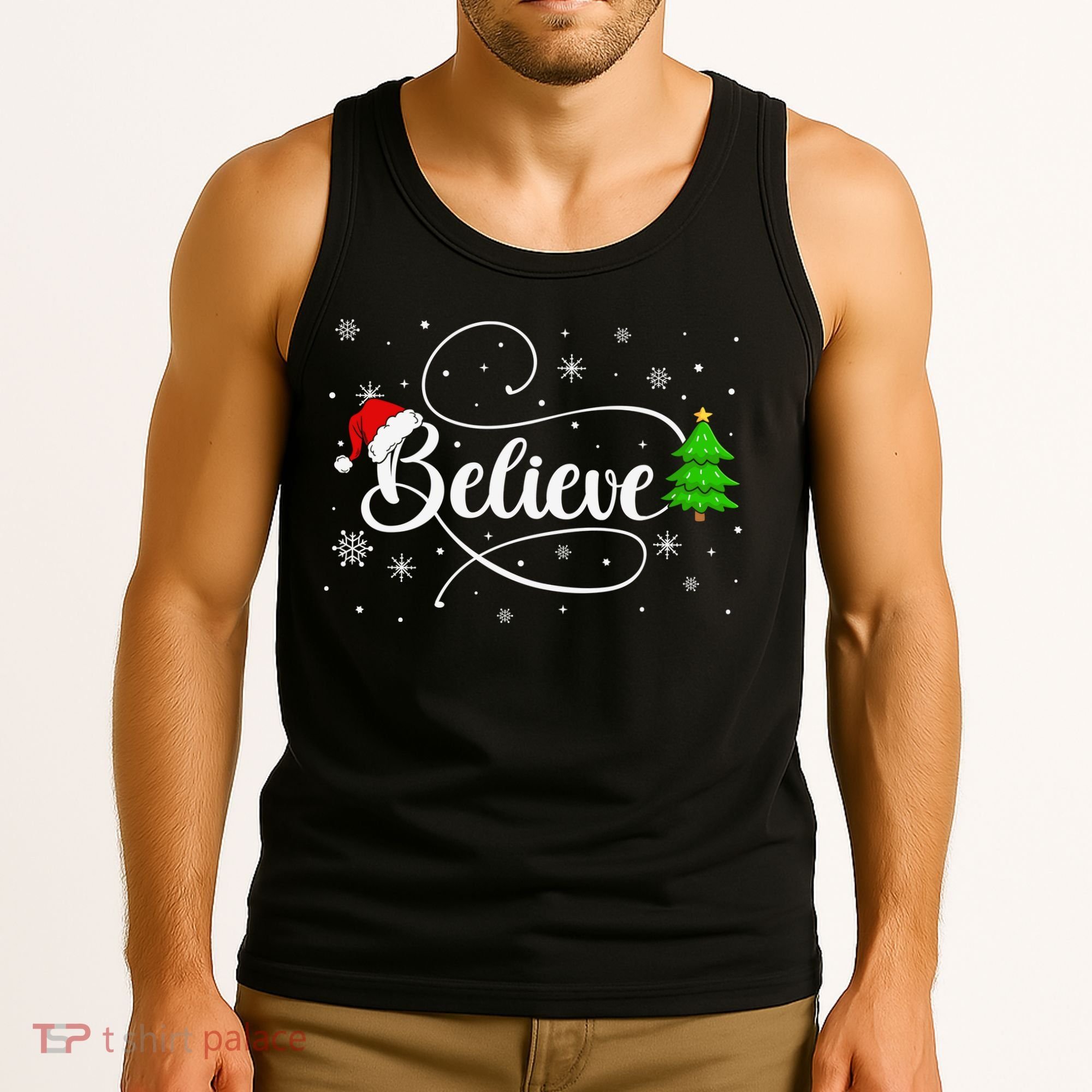 Believe Christmas Santa Holiday Tank Top