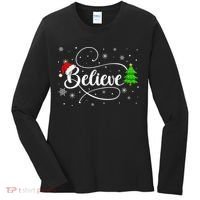 Believe Christmas Santa Holiday Women's Long Sleeve Shirt thumb 0