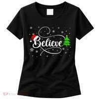 Believe Christmas Santa Holiday Women's T-Shirt thumb 0