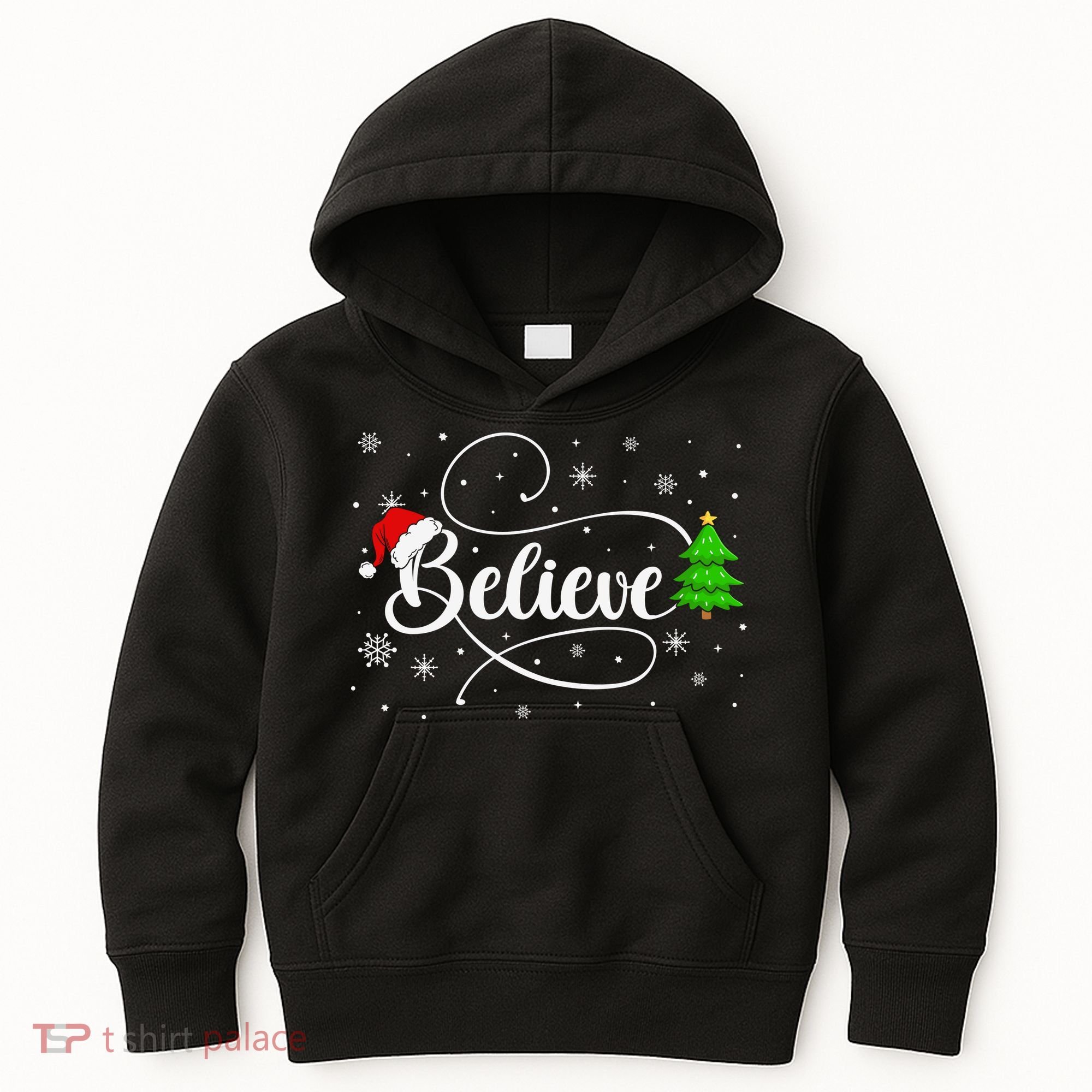 Believe Christmas Santa Holiday Kids Hoodie