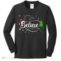 Believe Christmas Santa Holiday Kids Long Sleeve Shirt thumb 0