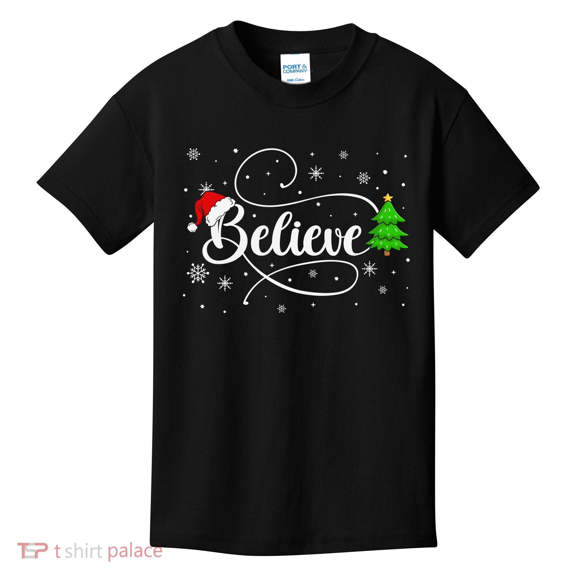 Believe Christmas Santa Holiday Kids T-Shirt