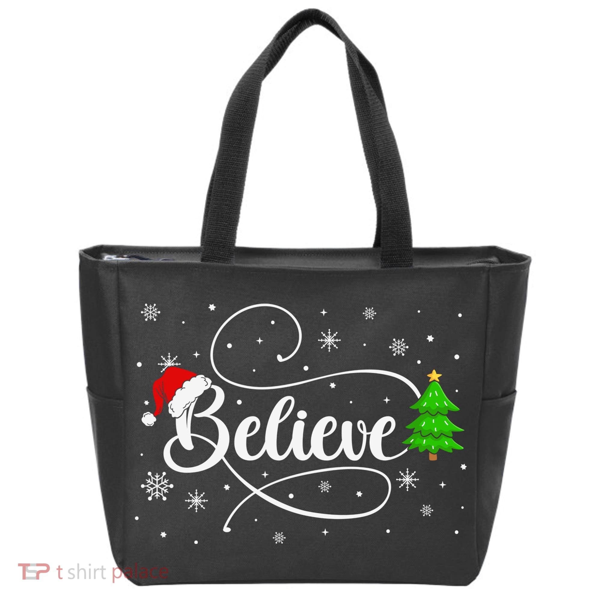 Believe Christmas Santa Holiday Tote Bag