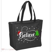 Believe Christmas Santa Holiday Tote Bag thumb 2
