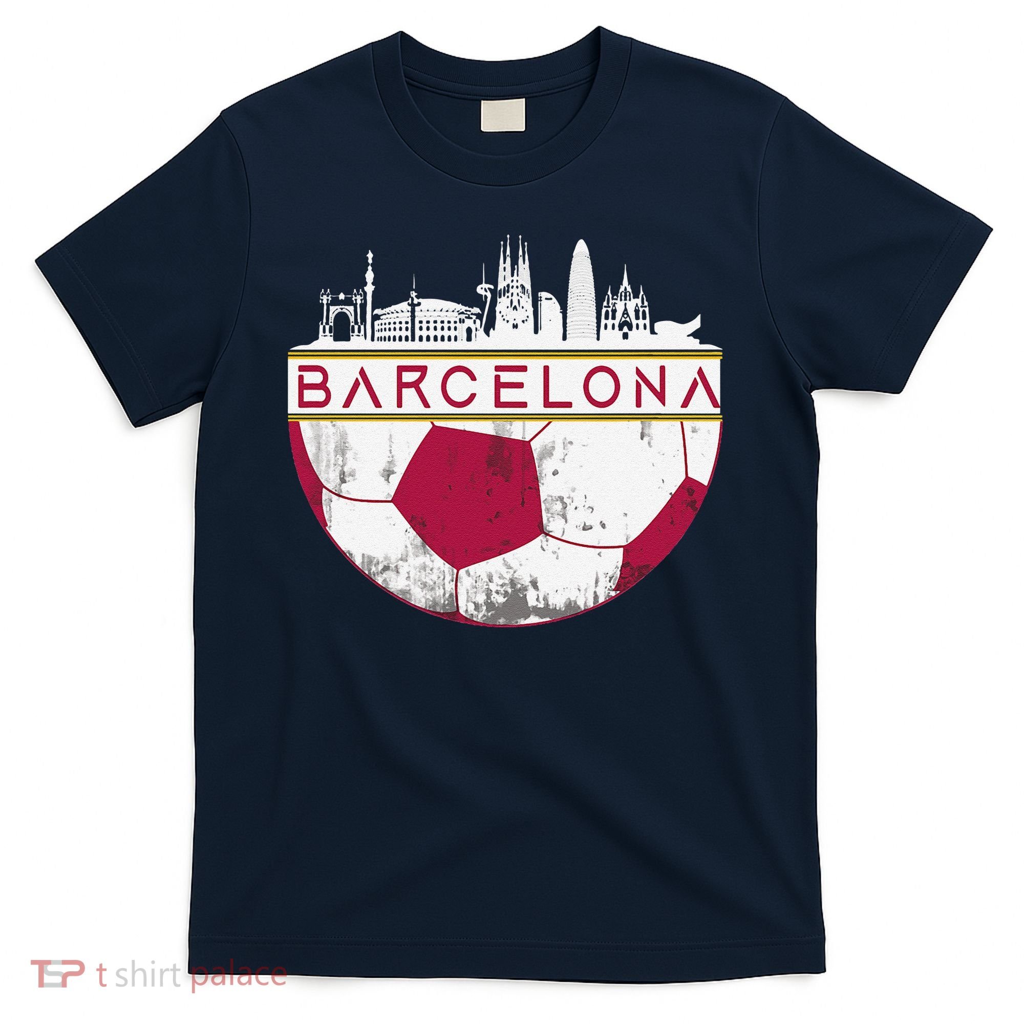 Barcelona City Skyline Soccer Sports Fans Cool T-Shirt