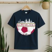 Barcelona City Skyline Soccer Sports Fans Cool T-Shirt thumb 2