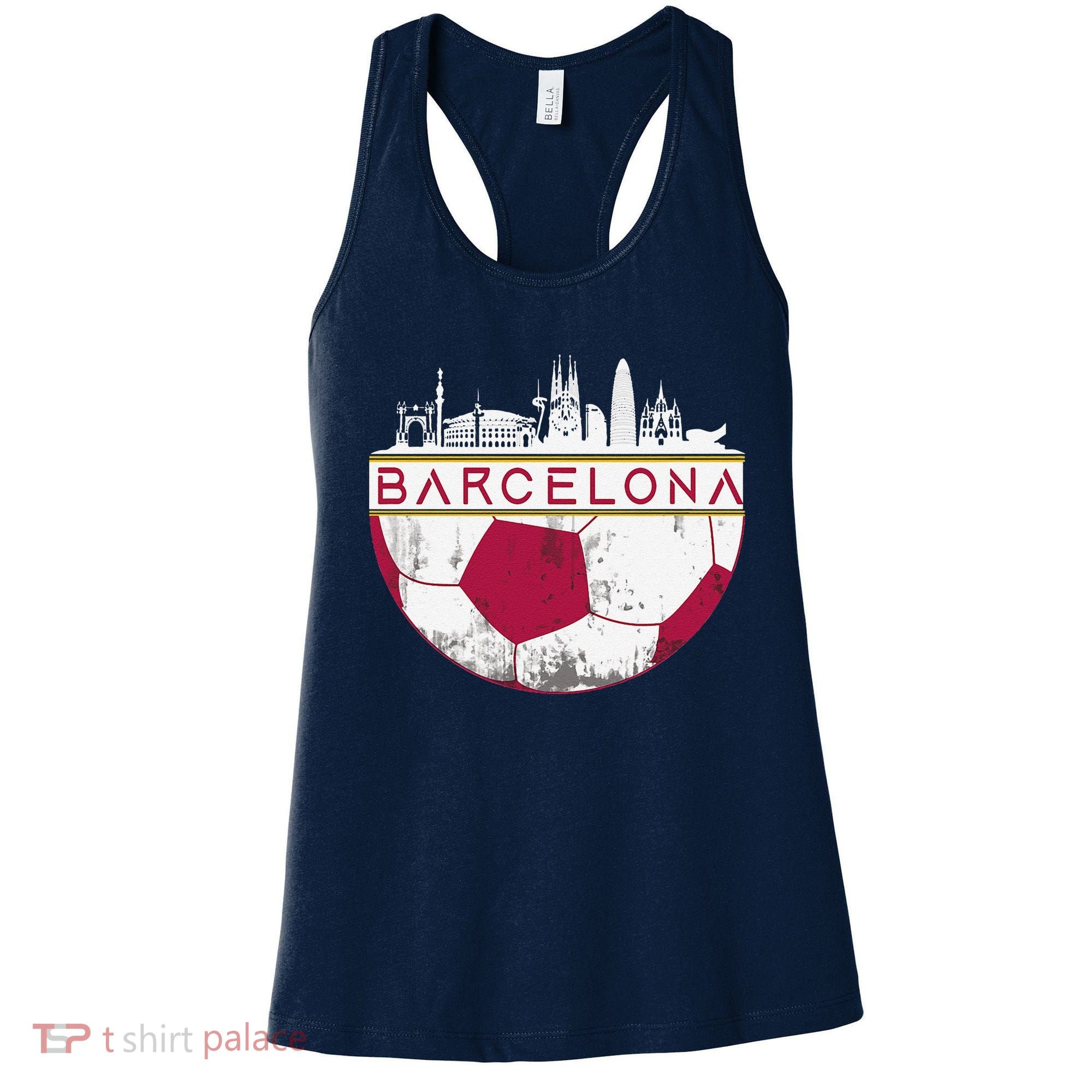 Barcelona City Skyline Soccer Sports Fans Cool Women's Tank Top