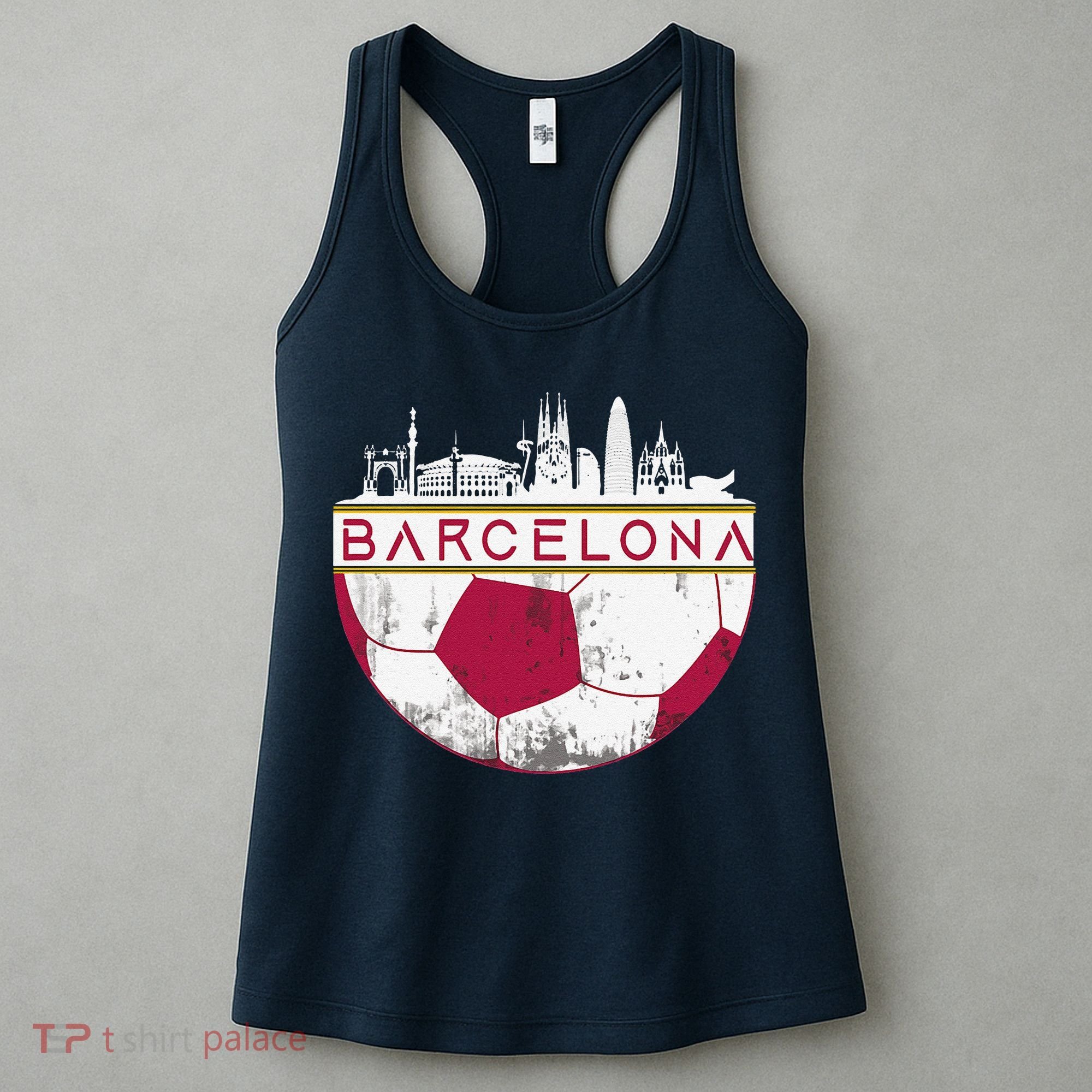 Barcelona City Skyline Soccer Sports Fans Cool Women's Tank Top