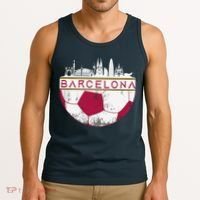 Barcelona City Skyline Soccer Sports Fans Cool Tank Top thumb 3