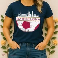 Barcelona City Skyline Soccer Sports Fans Cool Women's T-Shirt thumb 2