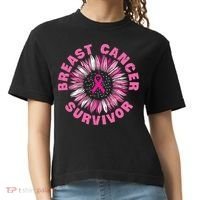 Breast Cancer Survivor Pink Ribbon Comfort Colors Boxy T-Shirt thumb 0