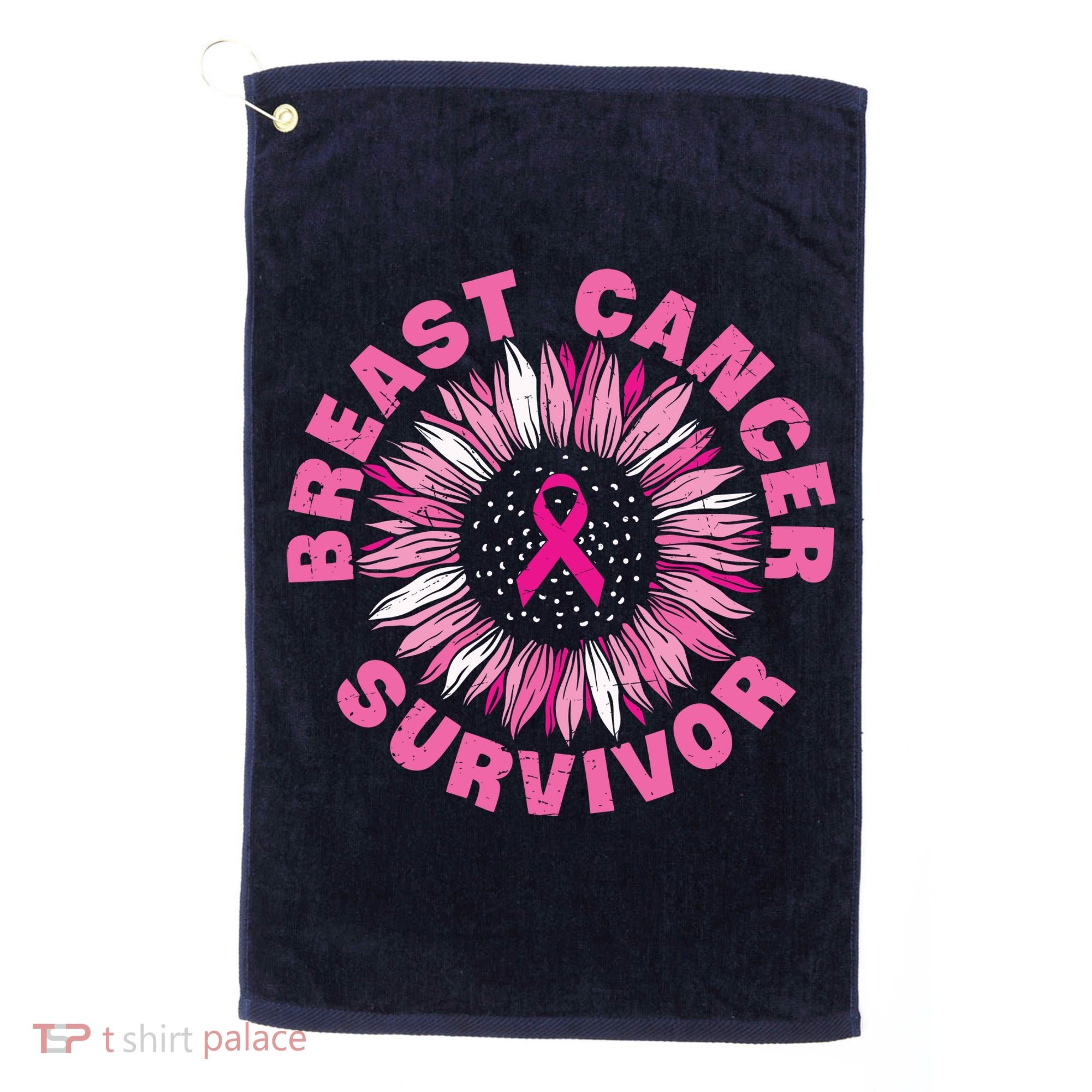 Breast Cancer Survivor Pink Ribbon Golf Towel