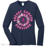 Breast Cancer Survivor Pink Ribbon Women's Long Sleeve Shirt thumb 0