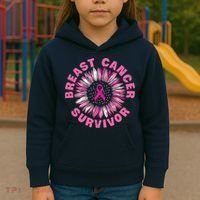 Breast Cancer Survivor Pink Ribbon Kids Hoodie thumb 3