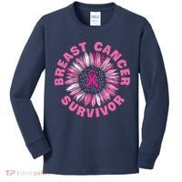 Breast Cancer Survivor Pink Ribbon Kids Long Sleeve Shirt thumb 0