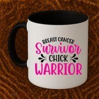 Breast Cancer Survivor Chick Warrior Coffee Mug thumb 2